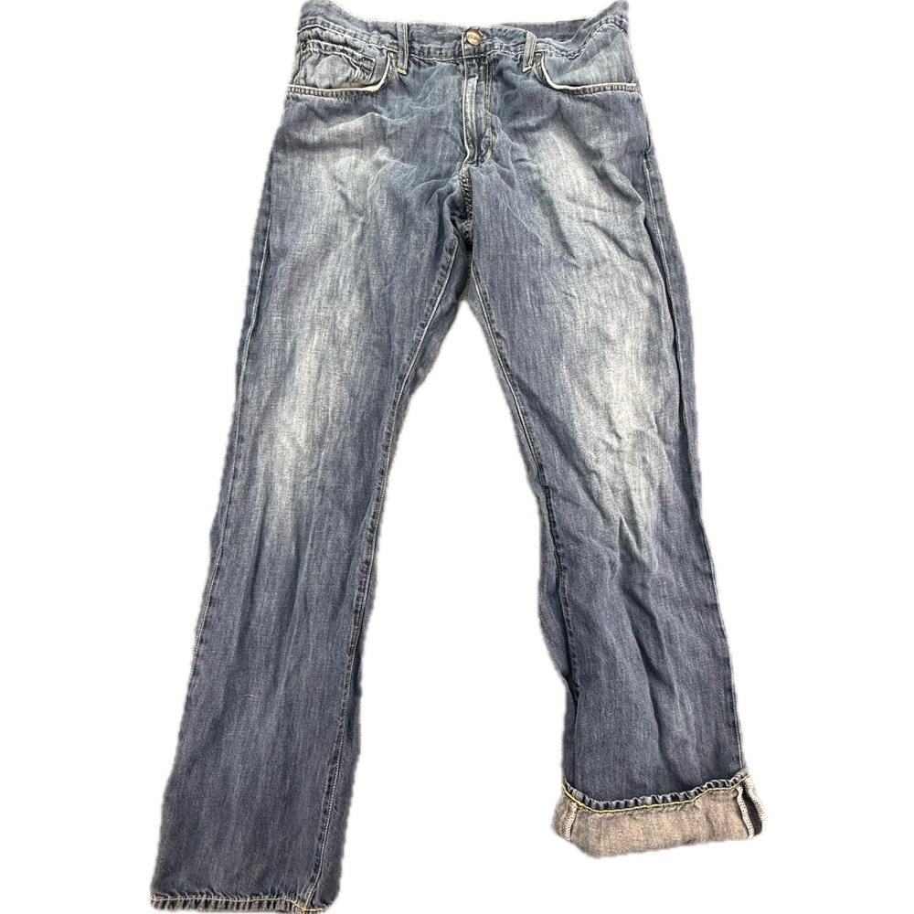 Agave Denim Waterman Jeans Mens‎ 36 Blue Relaxed Straight Cotton Linen Made USA